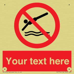 Custom prohibition no diving